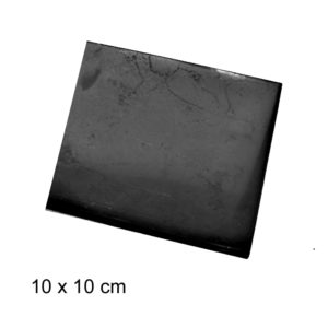 Gepolijste Shungite tegel - 10 x 10 cm - anti straling - anti wifi - 4 G - 5 G - shungite kamer betegelen www.shungite-nederland.nl